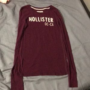 Burgundy long sleeve Hollister shirt